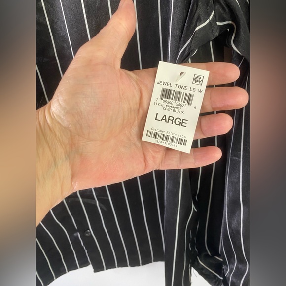 INC International Concept Black & White Jewel Tone Long Sleeve Size L & M NWT - Picture 5 of 8